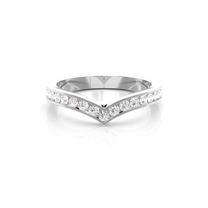 2.50mm Studded Flat Profile Diamond Shaped Band