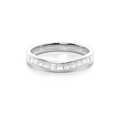 2.60mm Studded Flat Profile Diamond Shaped Band