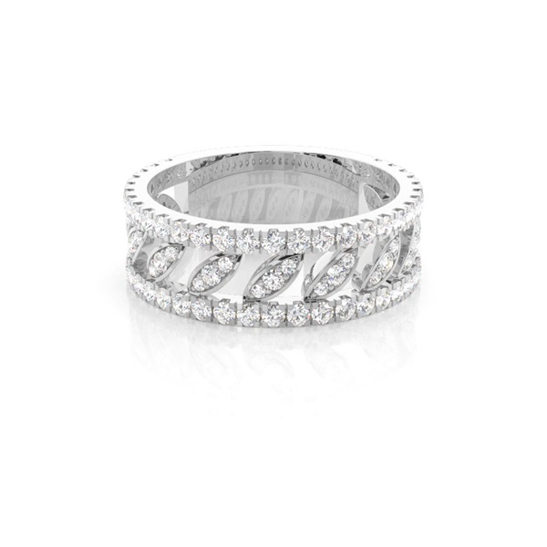4 Prong & Pave Setting Round Diamond Fashion Ring