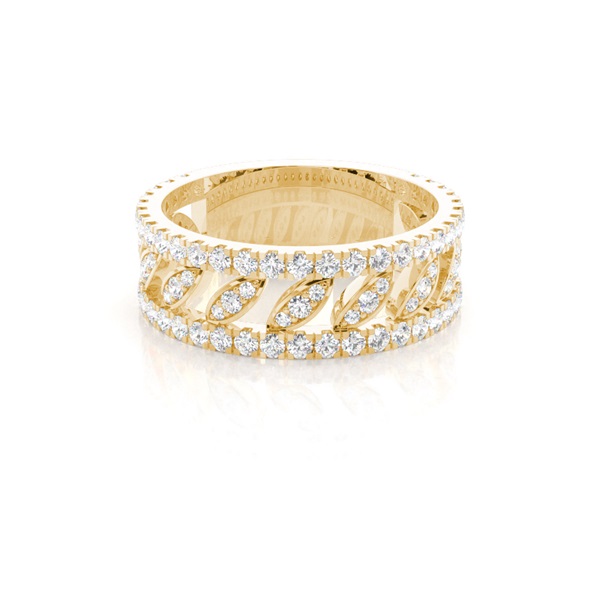 4 Prong & Pave Setting Round Diamond Fashion Ring