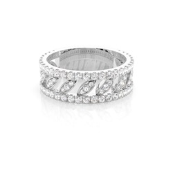 4 Prong & Pave Setting Round Diamond Fashion Ring