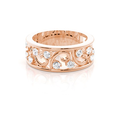 Rose Gold Diamond Anniversary Rings