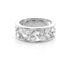 Moderner Diamantring Rund mit 3 Krappen