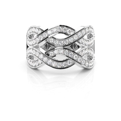 Pave Setting Round Diamond Fashion Ring