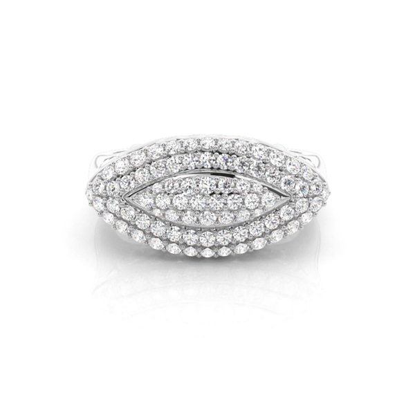 Pave Setting Round Diamond Fashion Ring