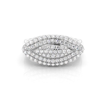 Pave Setting Round Diamond Fashion Ring