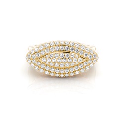 Runder Diamant Mode Ring in einer Pave Fassung 