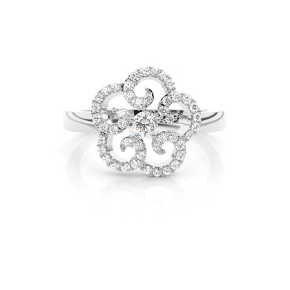 5 Prong Setting Round Diamond Fashion Ring