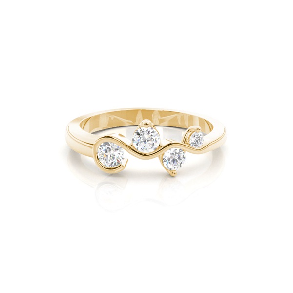 Channel & Prong Setting Round Diamond Fashion Ring