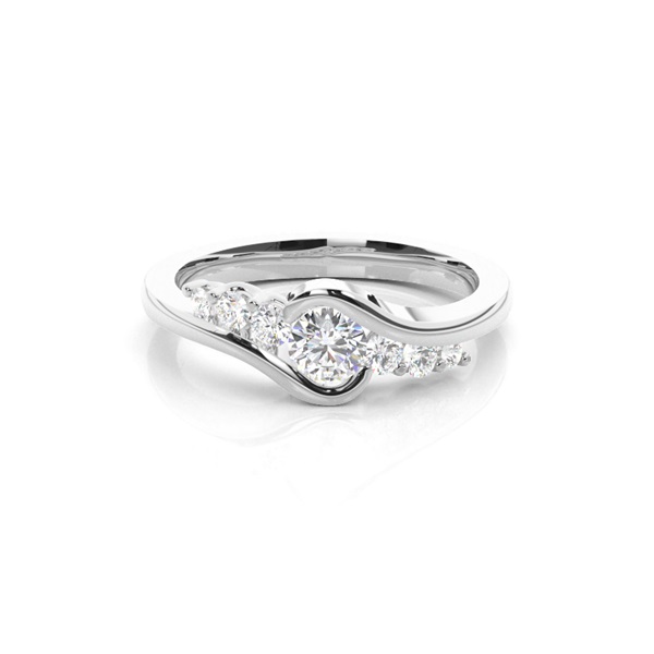 Channel & Prong Setting Round Diamond Fashion Ring