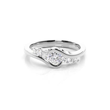 Channel & Prong Setting Round Diamond Fashion Ring