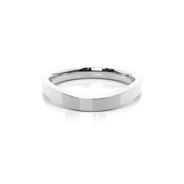 2.50mm Slight Comfort Profile Plain Shaped Wedding Band