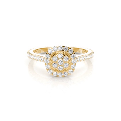 Yellow Gold Cluster Diamond Rings