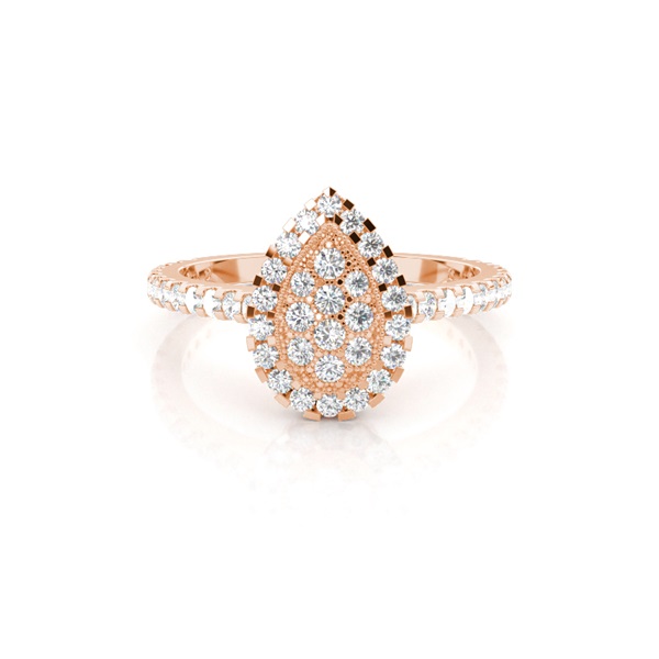 4 Prong & Full Bezel Setting Round Diamond Cluster Ring