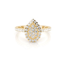 Runder Diamant Cluster Ring in einer Krappen und Zargen Fassung