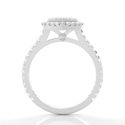 4 Prong & Full Bezel Setting Round Diamond Cluster Ring