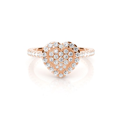 Rose Gold Cluster Diamond Engagement Rings
