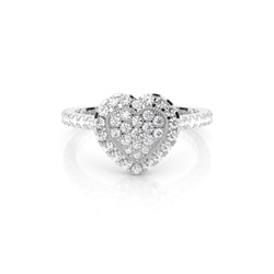 Runder Diamant Cluster Ring in einer Krappen und Zargen Fassung