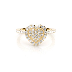 Runder Diamant Cluster Ring in einer Krappen und Zargen Fassung