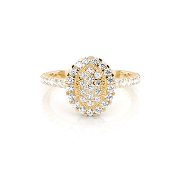 4 Prong & Full Bezel Setting Round Diamond Cluster Ring