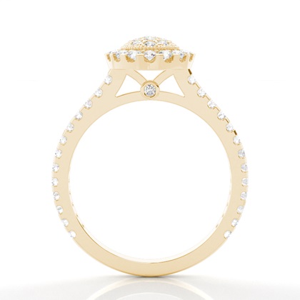 Yellow Gold Cluster Diamond Engagement Rings