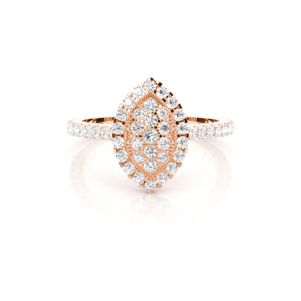 4 Prong & Full Bezel Setting Round Diamond Cluster Ring