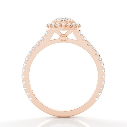 Runder Diamant Cluster Ring in einer Krappen und Zargen Fassung