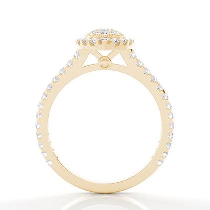 Runder Diamant Cluster Ring in einer Krappen und Zargen Fassung