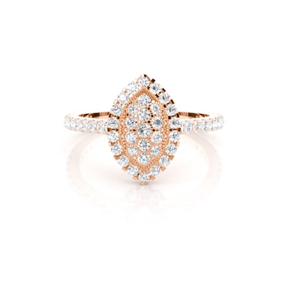 4 Prong & Full Bezel Setting Round Diamond Cluster Ring