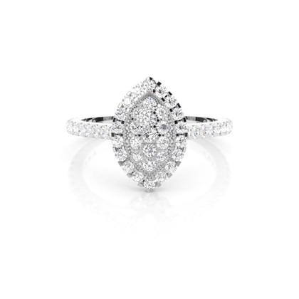 4 Prong & Full Bezel Setting Round Diamond Cluster Ring