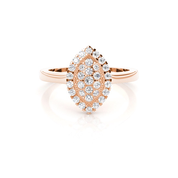Full Bezel & Pave Setting Round Diamond Cluster Ring