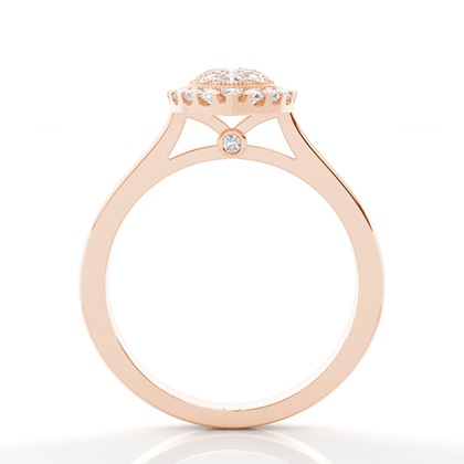 Rose Gold Cluster Diamond Engagement Rings