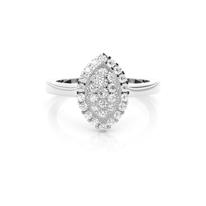 Full Bezel & Pave Setting Round Diamond Cluster Ring