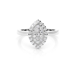 Runder Diamant Cluster Ring in einer Pave und Zargen Fassung