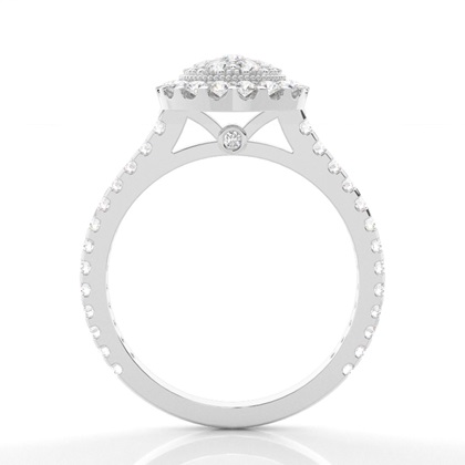 4 Prong & Full Bezel Setting Round Diamond Cluster Ring