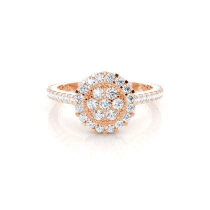 Rose Gold Cluster Diamond Engagement Rings