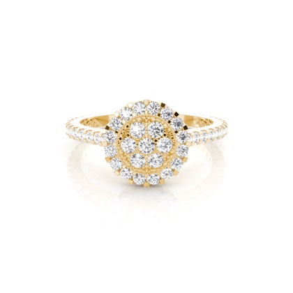 Yellow Gold Cluster Diamond Engagement Rings