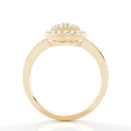 Yellow Gold Cluster Diamond Rings