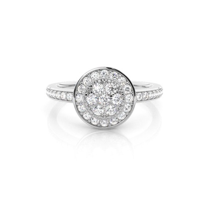 Round Cluster Diamond Rings