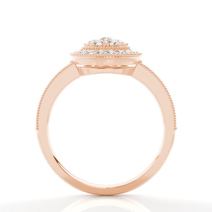 Rose Gold Cluster Diamond Engagement Rings