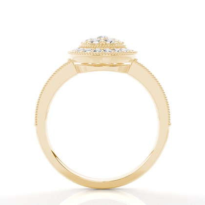 Yellow Gold Cluster Diamond Engagement Rings
