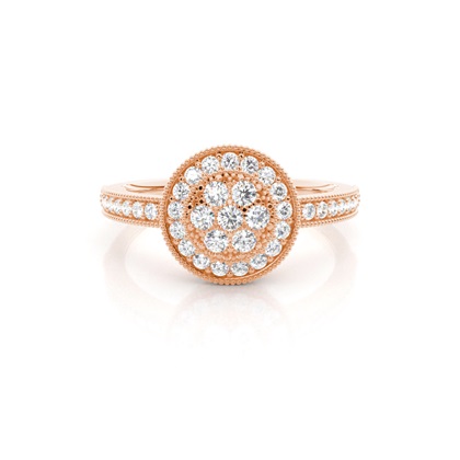 Rose Gold Cluster Diamond Engagement Rings