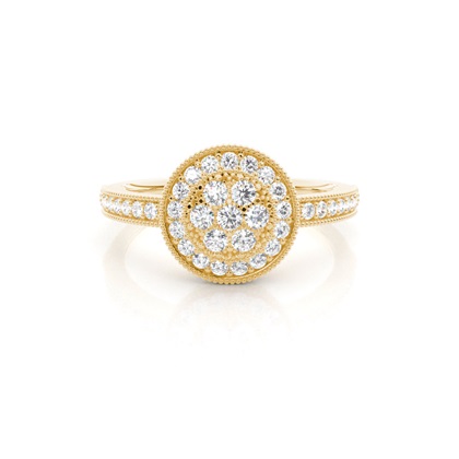 Yellow Gold Cluster Diamond Engagement Rings