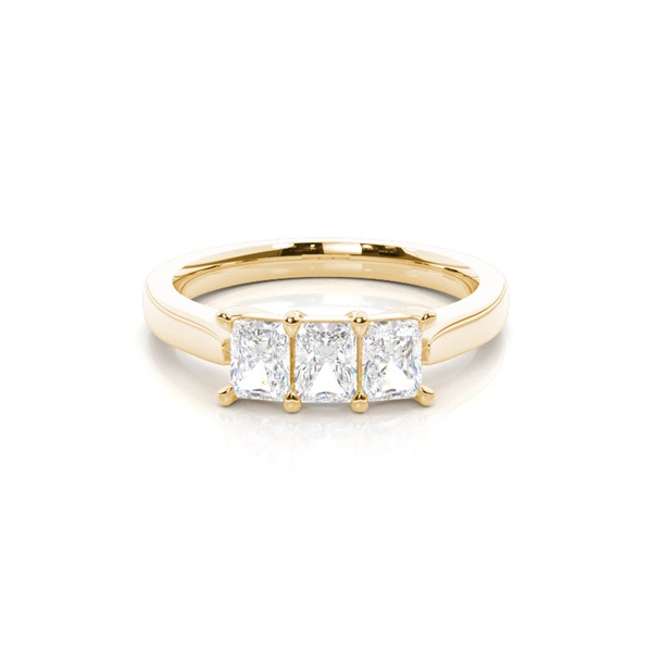 4 Prong Setting Plain Three Stone Ring