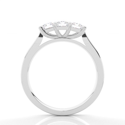 3 Diamanten gefasst in einer halben Zargenfassung und Krappenfassung