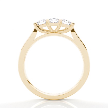 3 Diamanten gefasst in einer halben Zargenfassung und Krappenfassung