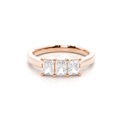 Rose Gold 3 Stone Diamond Rings