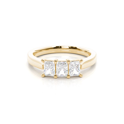 Yellow Gold Three Stone Diamond Rings