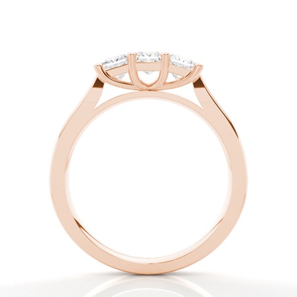 3 Diamanten gefasst in einer halben Zargenfassung und Krappenfassung