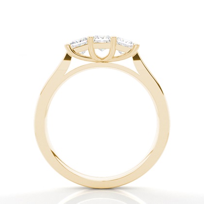 3 Diamanten gefasst in einer halben Zargenfassung und Krappenfassung